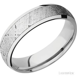 Cobalt Chrome Band with Polish Finish and Meteorite Inlay - 6MM - Larson Jewelers