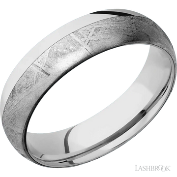 Cobalt Chrome with Polish Finish and Meteorite Inlay - 6MM - Larson Jewelers