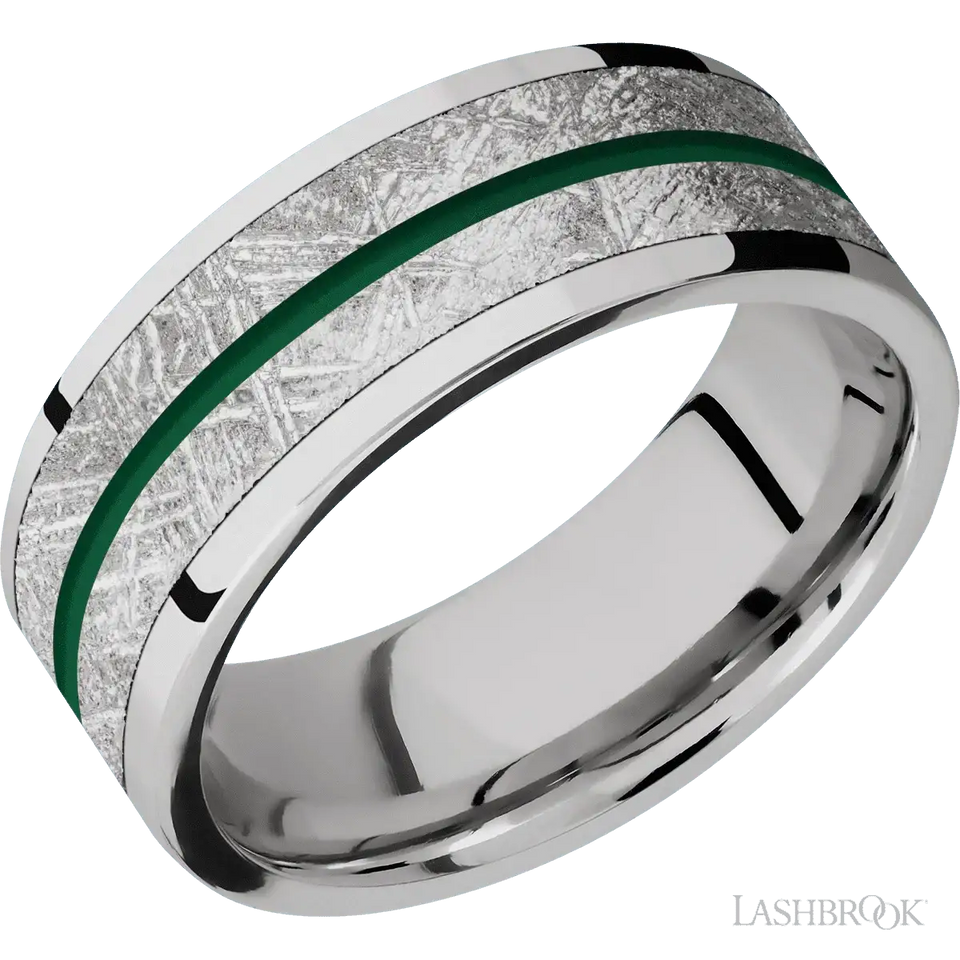 Flat Cobalt Chrome with Polish Finish - 8MM - Larson Jewelers