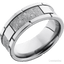 Cobalt Chrome Flat Band with Segmented Meteorite Inlays - 8MM - Larson Jewelers