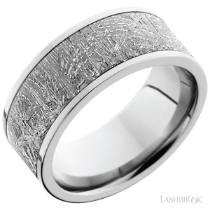 Cobalt Chrome with Polish Finish and Meteorite Inlay - 9MM - Larson Jewelers