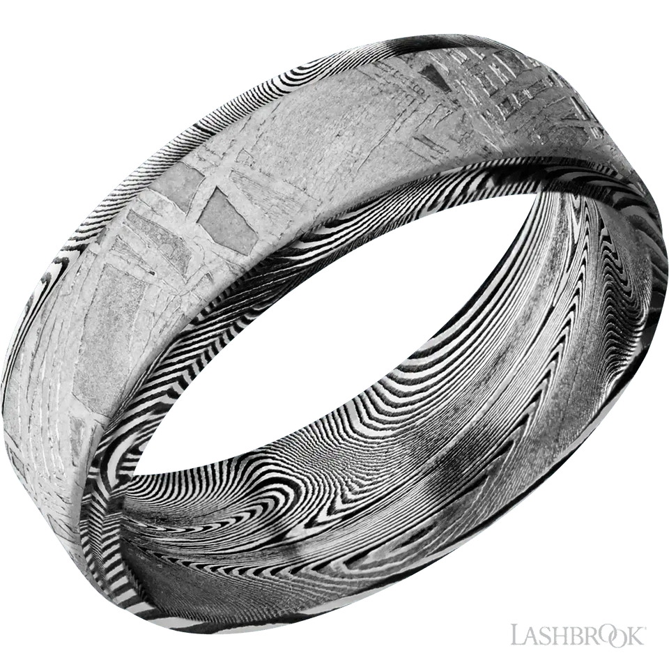 Tightweave with Acid Finish and Meteorite Inlay - 7MM - Larson Jewelers