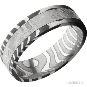 Tiger with Acid Finish and Meteorite Inlay - 7MM - Larson Jewelers