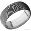 JIN Black Damascus Steel Pattern Polished Damascus Steel Ring by Lashbrook Designs - 8mm - Larson Jewelers