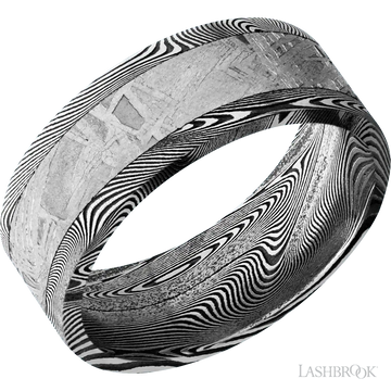 Tightweave with Acid Finish and Meteorite Inlay - 8MM - Larson Jewelers