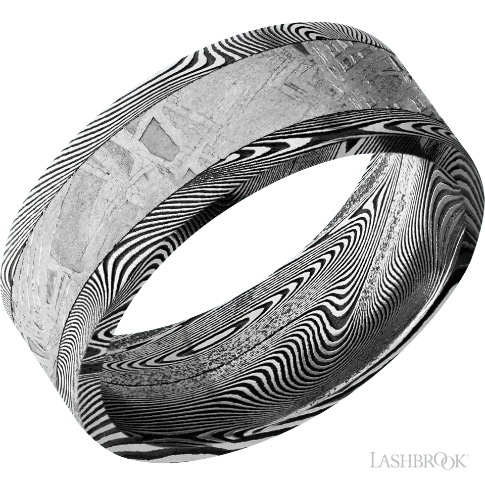 Tightweave with Acid Finish and Meteorite Inlay - 8MM - Larson Jewelers