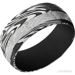 Sunset with Acid Finish and Meteorite Inlay and Black - 9MM - Larson Jewelers