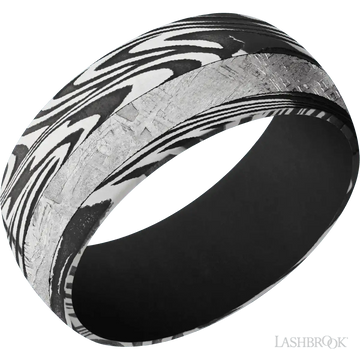 Sunset with Acid Finish and Meteorite Inlay and Black - 9MM - Larson Jewelers