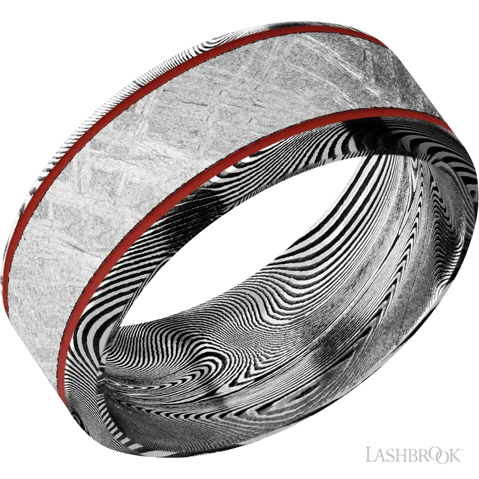 Tightweave with Acid Finish and Meteorite Inlay - 9MM - Larson Jewelers