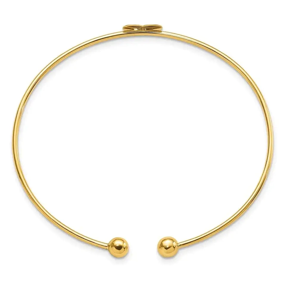 14K Polished Heart Flexible Bangle - Larson Jewelers