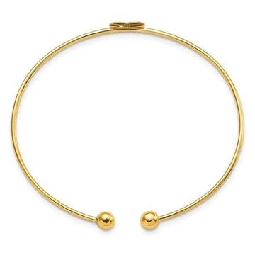 14K Polished Heart Flexible Bangle - Larson Jewelers