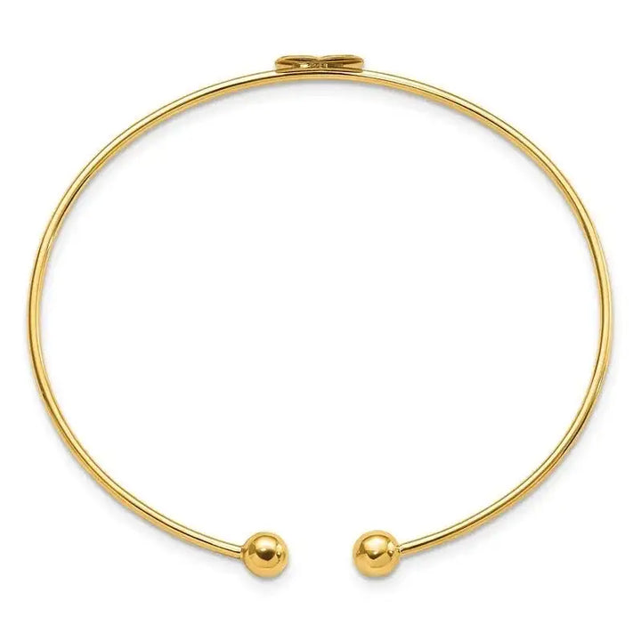14K Polished Heart Flexible Bangle - Larson Jewelers