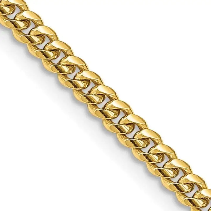 14K 3.5mm Solid Miami Cuban Link with Lobster Clasp Chain Necklace - Larson Jewelers