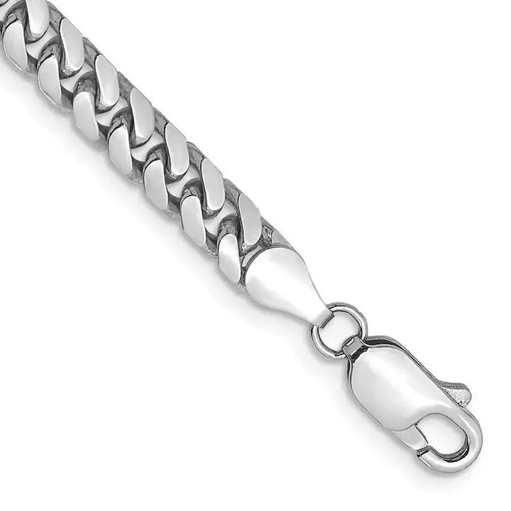 14K White Gold 4.3mm Solid Miami Cuban Link with Lobster Clasp Bracelet - Larson Jewelers