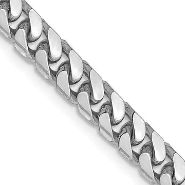 14K White Gold 4.3mm Solid Miami Cuban Link with Lobster Clasp Chain Necklace - Larson Jewelers