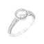 MADELEINE Halo Style Four Prong Lab Diamond Engagement Ring with Round Stone Setting in 14K White Gold - Larson Jewelers