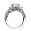 FLORA Three Princess Cut Settings Lab Diamond Engagement Ring with Filagree Pattern in Platinum - Larson Jewelers