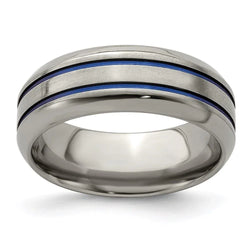 Edward Mirell Titanium with Bevel 8mm Band - Larson Jewelers