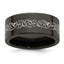 Edward Mirell Titanium Black Ti Flat Laser Patterned 10mm Band - Larson Jewelers