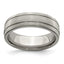 Edward Mirell Titanium Brushed & Polished Grooved 7mm Band - Larson Jewelers