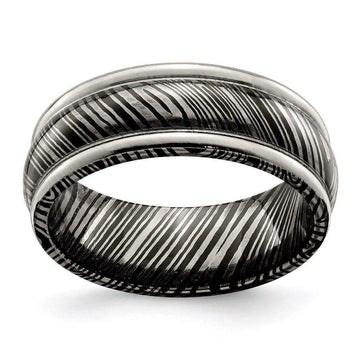 Edward Mirell Timoku 8mm Domed Ridged Edge Band - Larson Jewelers