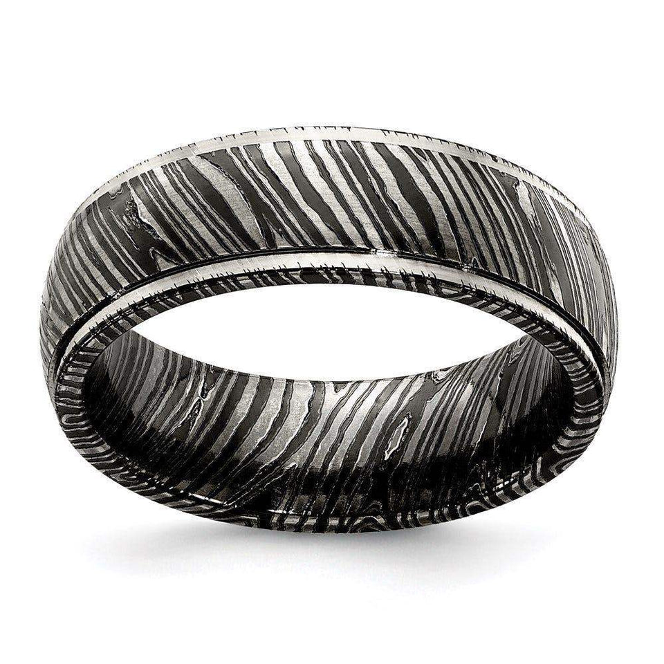 Edward Mirell Timoku 7mm Domed Step Edge Band - Larson Jewelers