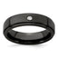 Edward Mirell Black Ti .03ct Dia w/ Sterling Silver Bezel 6mm Band - Larson Jewelers