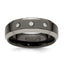 Edward Mirell Black Ti Beveled .09 ct Diamond w/Sterling Silver Bezel Band - Larson Jewelers