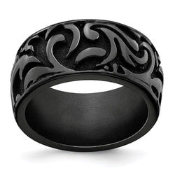 Edward Mirell Black Ti Casted 11mm Band - Larson Jewelers
