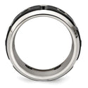 AELIANUS Black Titanium Ring with Black Spinel Setting and polished Edges by Edward Mirell - 11 mm - Larson Jewelers