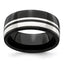 Edward Mirell Black Ti & Sterling Silver 9mm Polished Band - Larson Jewelers