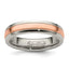 Edward Mirell Titanium with 14K Rose Gold Inlay Grooved 5mm Band - Larson Jewelers