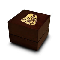 Star Wars Darth Vader Emblem Engraved Wood Ring Box Chocolate Dark Wood Personalized Wooden Wedding Ring Box - Larson Jewelers