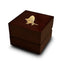 Dimetrodon Dinosaur Engraved Wood Ring Box Chocolate Dark Wood Personalized Wooden Wedding Ring Box - Larson Jewelers