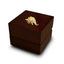 Stegosaurus Dinosaur Engraved Wood Ring Box Chocolate Dark Wood Personalized Wooden Wedding Ring Box - Larson Jewelers