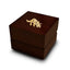 Triceratops Dinosaur Engraved Wood Ring Box Chocolate Dark Wood Personalized Wooden Wedding Ring Box - Larson Jewelers