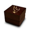 White Dove Symbol Engraved Wood Ring Box Chocolate Dark Wood Personalized Wooden Wedding Ring Box - Larson Jewelers