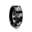 Animal Horse Hind Legs Print Ring Engraved Flat Black Tungsten Ring - 4mm - 12mm - Larson Jewelers