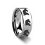 Animal Horse Head Print Ring Engraved Flat Tungsten Ring - 4mm - 12mm - Larson Jewelers