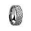 Triquetra Celtic Trinity Ring Engraved Flat Tungsten Ring Polished - 4mm - 12mm - Larson Jewelers