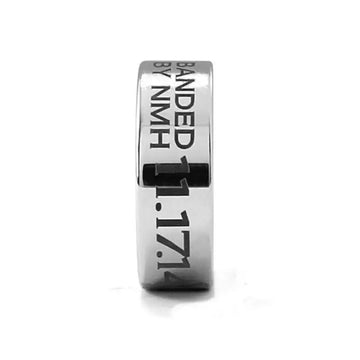 Duck Band Ring Engraved Flat Tungsten Ring Polished - 4mm - 12mm - Larson Jewelers