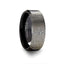 Fingerprint Black Tungsten Ring with Polished Beveled Edges and Brush Finished Center - 4mm - 10mm - Larson Jewelers