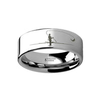 Hunting Landscape Scene Fly Fishing Fishermen Fish Ring Engraved Flat Tungsten Ring - 4mm - 12mm - Larson Jewelers