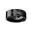 Train Conductor Railroad Landscape Ring Engraved Flat Black Tungsten Ring - 4mm - 12mm - Larson Jewelers