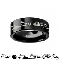 Star Wars A New Hope Death Star Space Battle Black Tungsten Ring Episode IV - 4mm - 12mm - Larson Jewelers