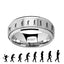 Spinning Engraved Human Evolution Tungsten Carbide Spinner Wedding Band - 8mm - Larson Jewelers