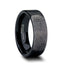 Fingerprint Engraved Flat Pipe Cut Black Tungsten Ring Brushed - San Antonio - 4mm - 12mm - Larson Jewelers