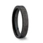 Fingerprint Engraved Flat Pipe Cut Black Tungsten Ring Polished - Morpheus - 4mm - 12mm - Larson Jewelers