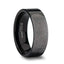 Fingerprint Engraved Flat Pipe Cut Black Tungsten Ring Polished - Morpheus - 4mm - 12mm - Larson Jewelers
