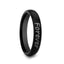 Handwritten Engraved Domed Black Tungsten Ring with Brushed Finish - 4mm - 12mm - Larson Jewelers